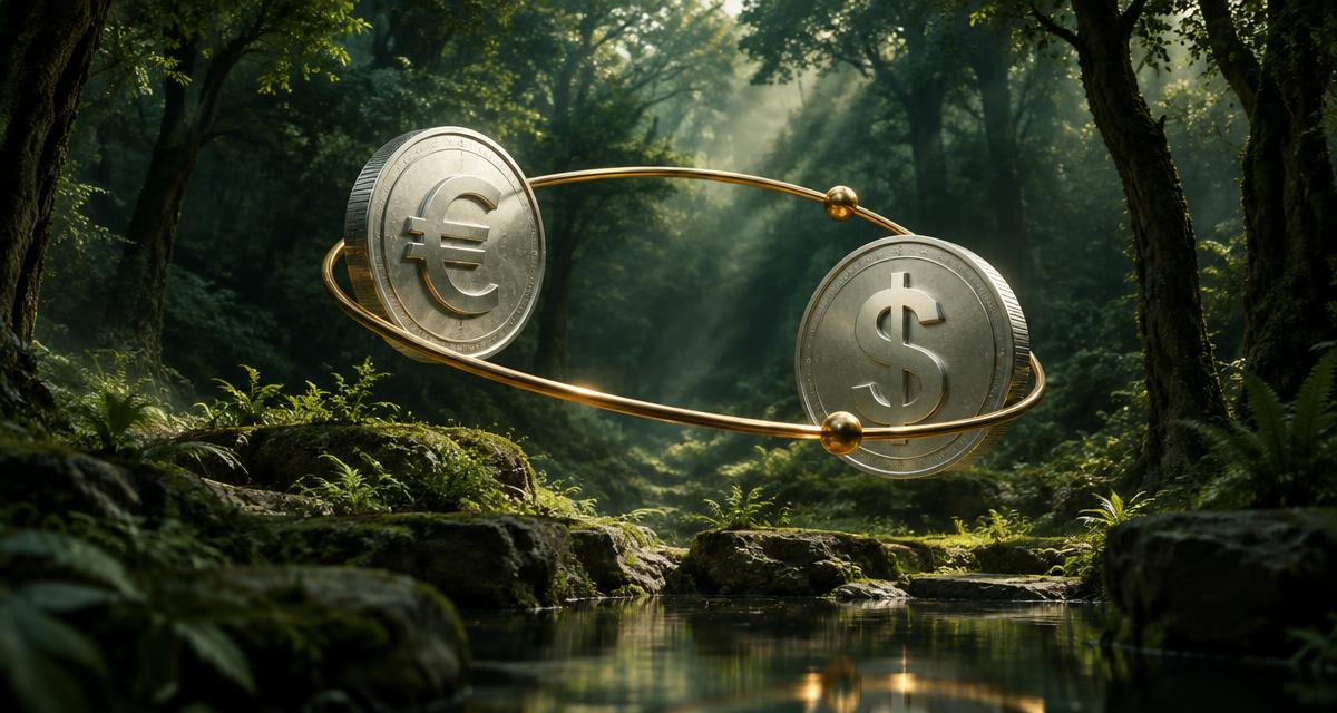 Silver currency symbols in a forest illustrating what forex trading is
